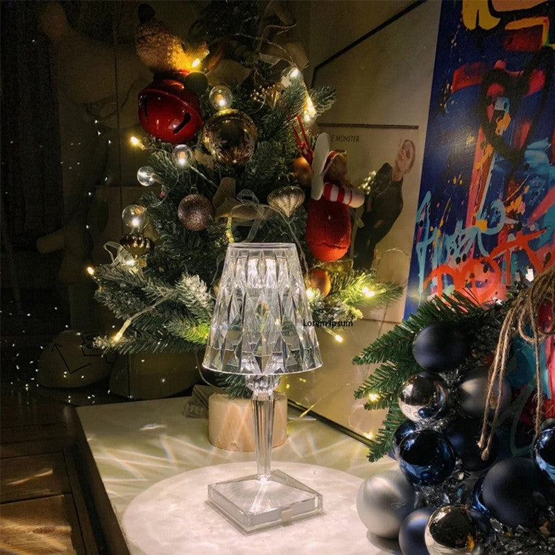 Lampa de birou pe LED RGB 16, Flippy, dimmer tactil, 3 nivele de intensitate, incarcare USB, 3W, Cristal Acrilic, 26x12 cm, cu telecomanda, transparent-4