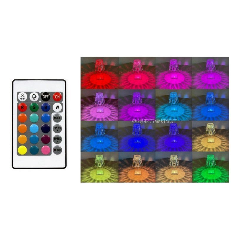Lampa de birou pe LED RGB 16, Flippy, dimmer tactil, 3 nivele de intensitate, incarcare USB, 3W, Cristal Acrilic, 26x12 cm, cu telecomanda, transparent-5