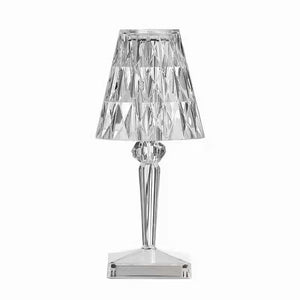 Lampa de birou pe LED RGB 16, Flippy, dimmer tactil, 3 nivele de intensitate, incarcare USB, 3W, Cristal Acrilic, 26x12 cm, cu telecomanda, transparent-0