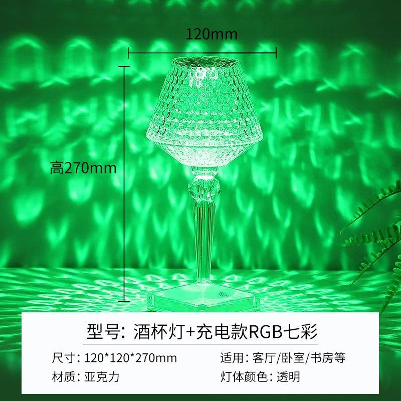 Lampa de birou pe LED RGB 16, Flippy, dimmer tactil, 3 nivele de intensitate, incarcare USB, 3W, Cristal Acrilic, cu telecomanda, forma pahar, transparent-8