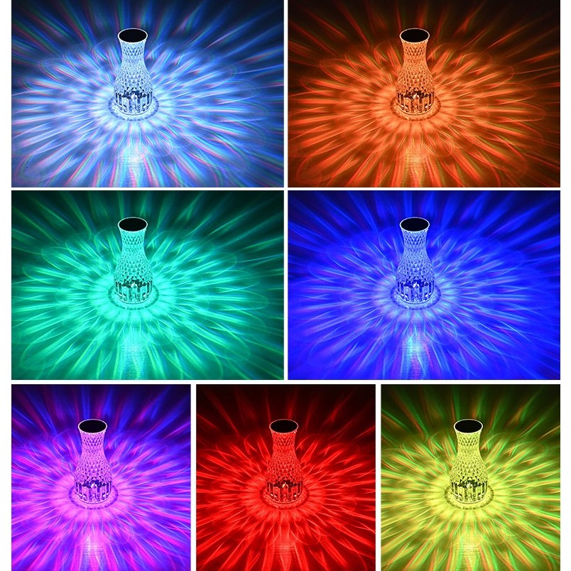 Lampa de birou pe LED RGB 16, Flippy, dimmer tactil, 3 nivele de intensitate, incarcare USB, 3W, Cristal Acrilic, 20x12 cm, cu telecomanda, forma vaza, transparent-3