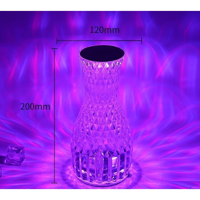 Lampa de birou pe LED RGB 16, Flippy, dimmer tactil, 3 nivele de intensitate, incarcare USB, 3W, Cristal Acrilic, 20x12 cm, cu telecomanda, forma vaza, transparent-7