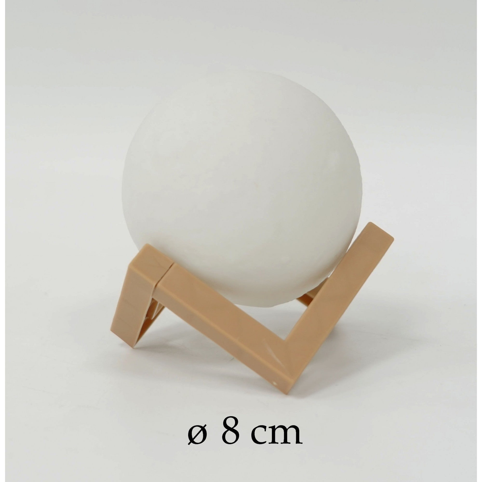 Lampa de veghe in forma de luna 3D Moon Light, alb cald alimentare baterii, fara acumulator, stand din plastic inclus, 8 cm, Flippy-5