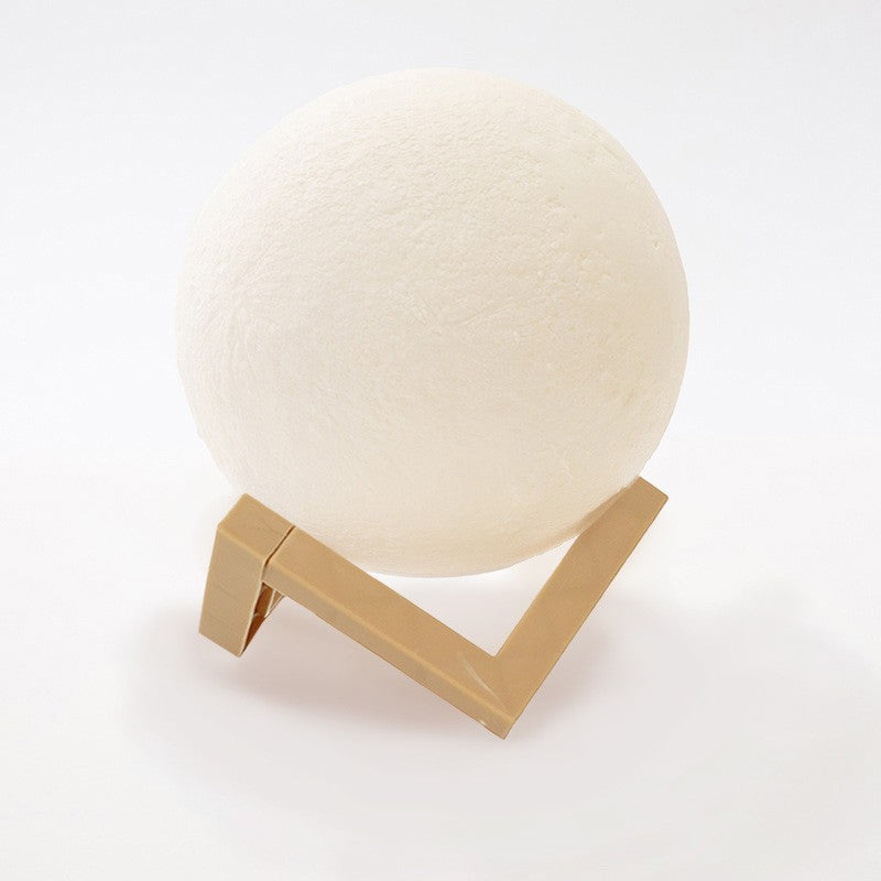 Lampa de veghe luna 3D Moon Light, lumina LED alb cald, alimentare baterii, fara acumulator, stand din plastic inclus, 12 cm, Flippy-2