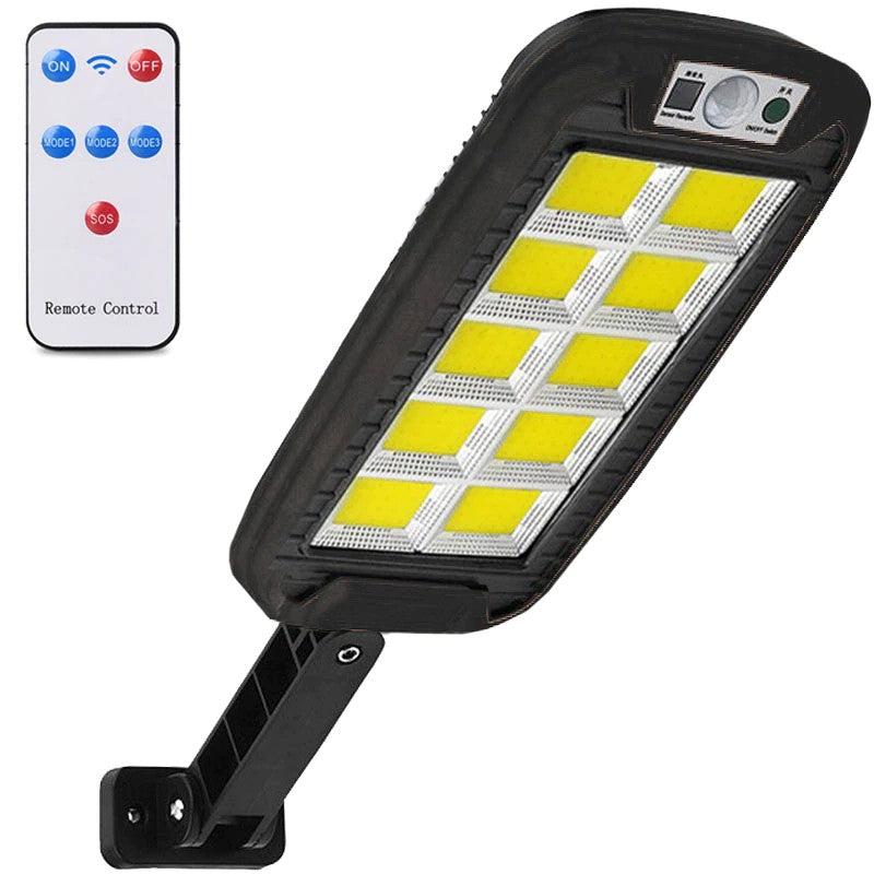 Lampa Solara De Exterior LED Flippy, 36 cm x 11.5 cm, kit montare inclus, 2880 Lumeni 120 COB LED 24 W - echivalent 192 W bec incadescent, IP65, Senzor de Miscare, 3 moduri de iluminare, Senzor de Lumina, 10 Grile, Alb Rece-8