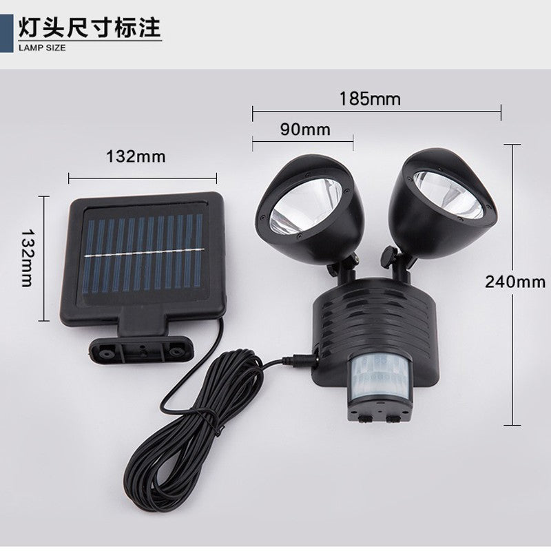 Lampa solara de tip decoratiune pentru gradina, Flippy, model felinar dublu cu senzor de miscare, alb rece-3