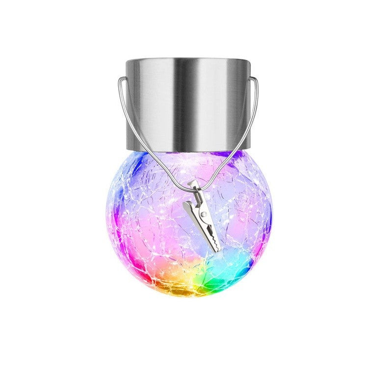 Lampa Solara Flippy, LED, Tip Candelabru Mic, Cu Bila Din Sticla Crapata, Exterioara, Impermeabila, Iluminare 6-12 H, Multicolor-0