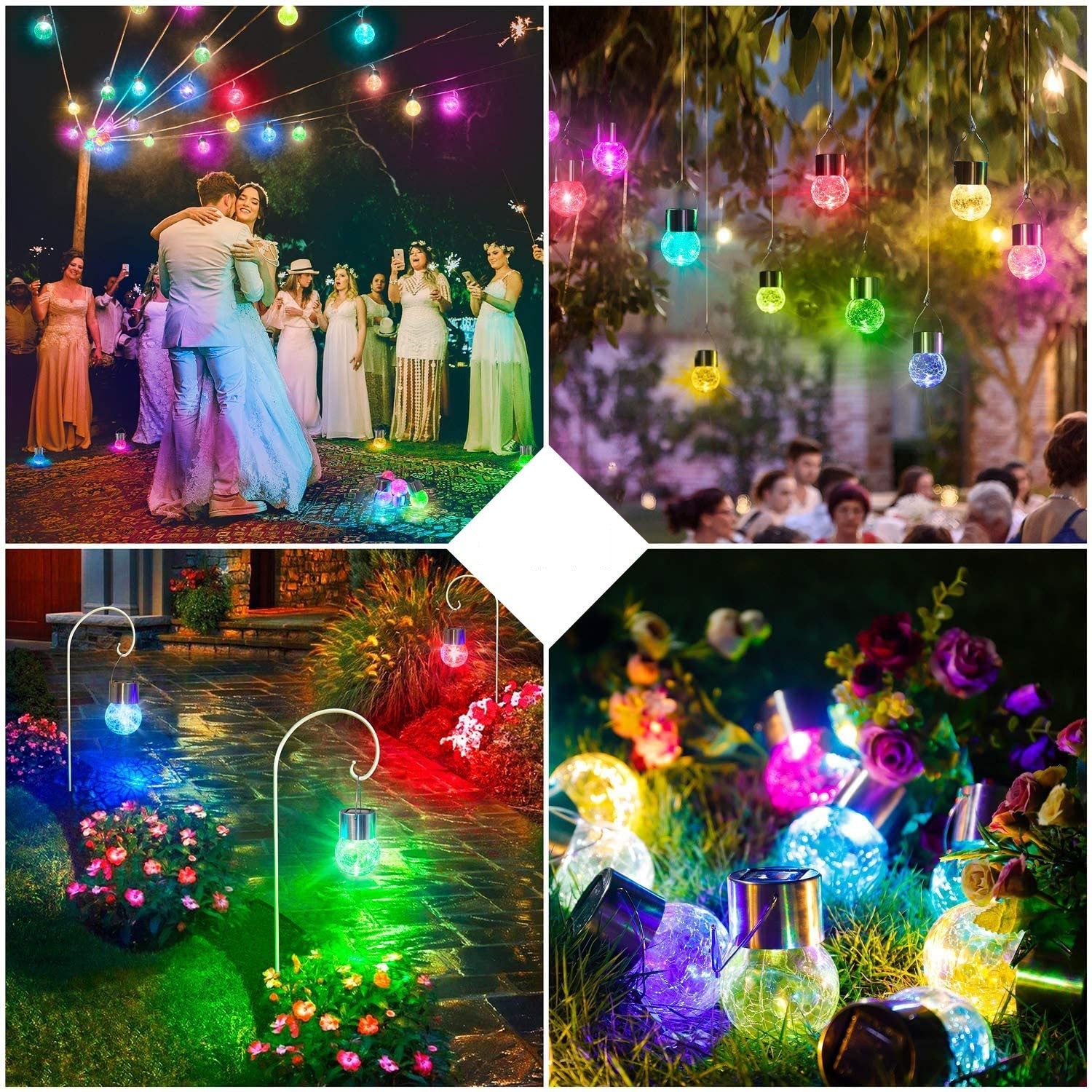 Lampa Solara Flippy, LED, Tip Candelabru Mic, Cu Bila Din Sticla Crapata, Exterioara, Impermeabila, Iluminare 6-12 H, Multicolor-3