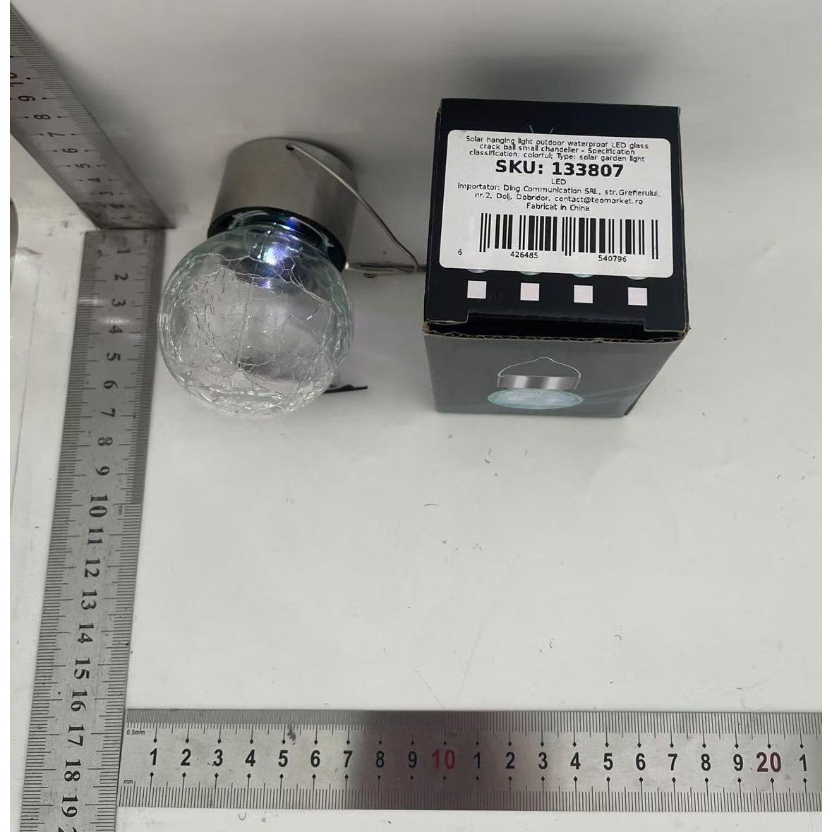 Lampa Solara Flippy, LED, Tip Candelabru Mic, Cu Bila Din Sticla Crapata, Exterioara, Impermeabila, Iluminare 6-12 H, Multicolor-5