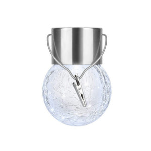 Lampa Solara Flippy, LED, Tip Candelabru Mic, Cu Bila Din Sticla Crapata, Exterioara, Impermeabila, Iluminare 6-12 H, Alb-0