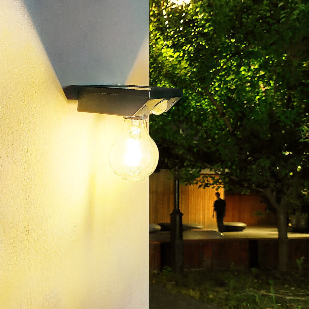 Lampa solara Flippy, pentru exterior, tip bec, rezistenta la apa IP65, material ABS, baterie 3.7V, 1200 mah, 9.5 x 11 cm, autonomie 8 ore, senzor de miscare, alb cald-3