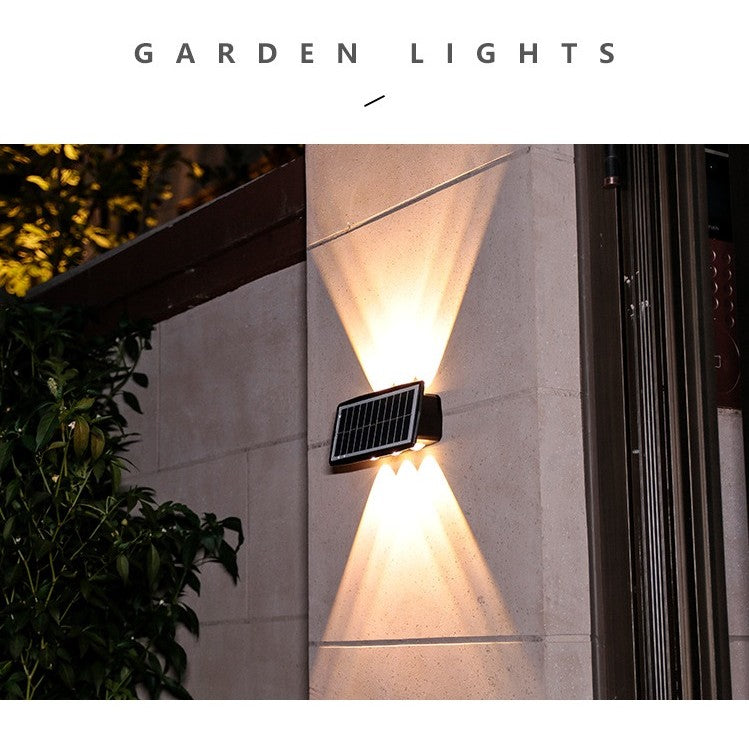 Lampa solara LED bidirectionala dreptunghiulara pentru perete Flippy, 20.5x10 cm, 6 LED-uri, 5.5V, ABS, 500mAh, rezistent la apa IP65, alb cald-2