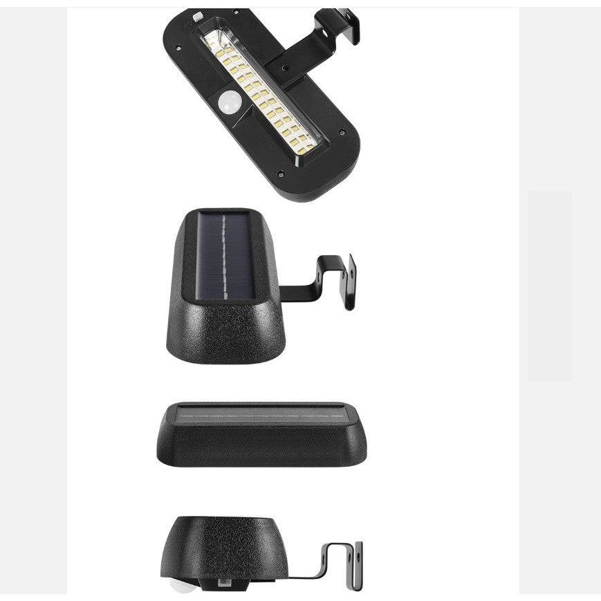 Lampa solara LED dreptunghiulara pentru perete Flippy, 18 x 7 cm, senzor miscare, 6V, ABS, 2200mAh, rezistent la apa, culoare alb rece, suport negru-4