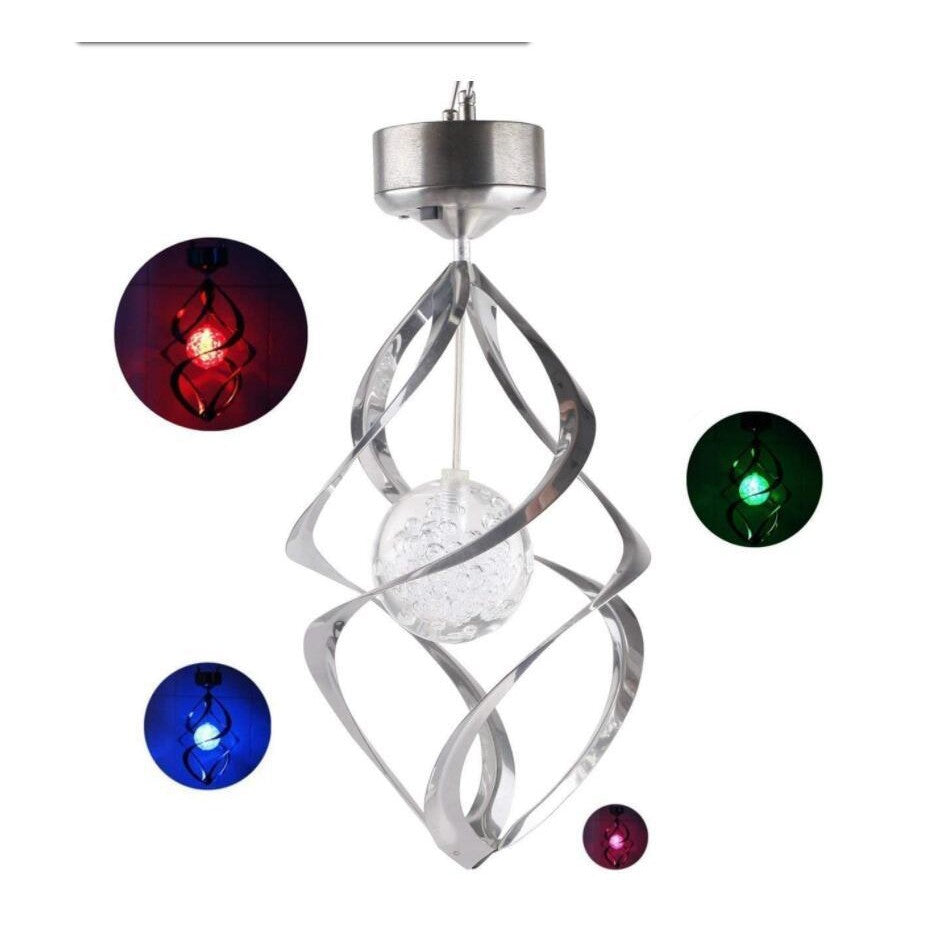Lampa solara LED RGB spirala pentru gradina/terasa Flippy, se roteste de la vant, 35 x 5.5 cm, rezistenta la apa, 2V, 600 mAh, multicolor-3