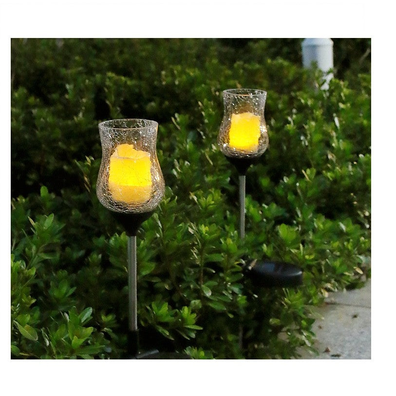 Lampa solara LED tip Lalea pentru gradina Flippy, inaltime 55 cm, material sticla si ABS, 2V, ABS, 600mAh, alb cald-2