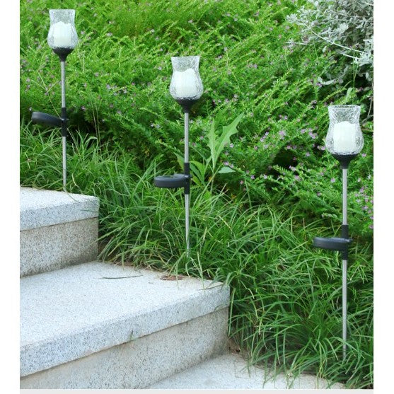 Lampa solara LED tip Lalea pentru gradina Flippy, inaltime 55 cm, material sticla si ABS, 2V, ABS, 600mAh, alb cald-3