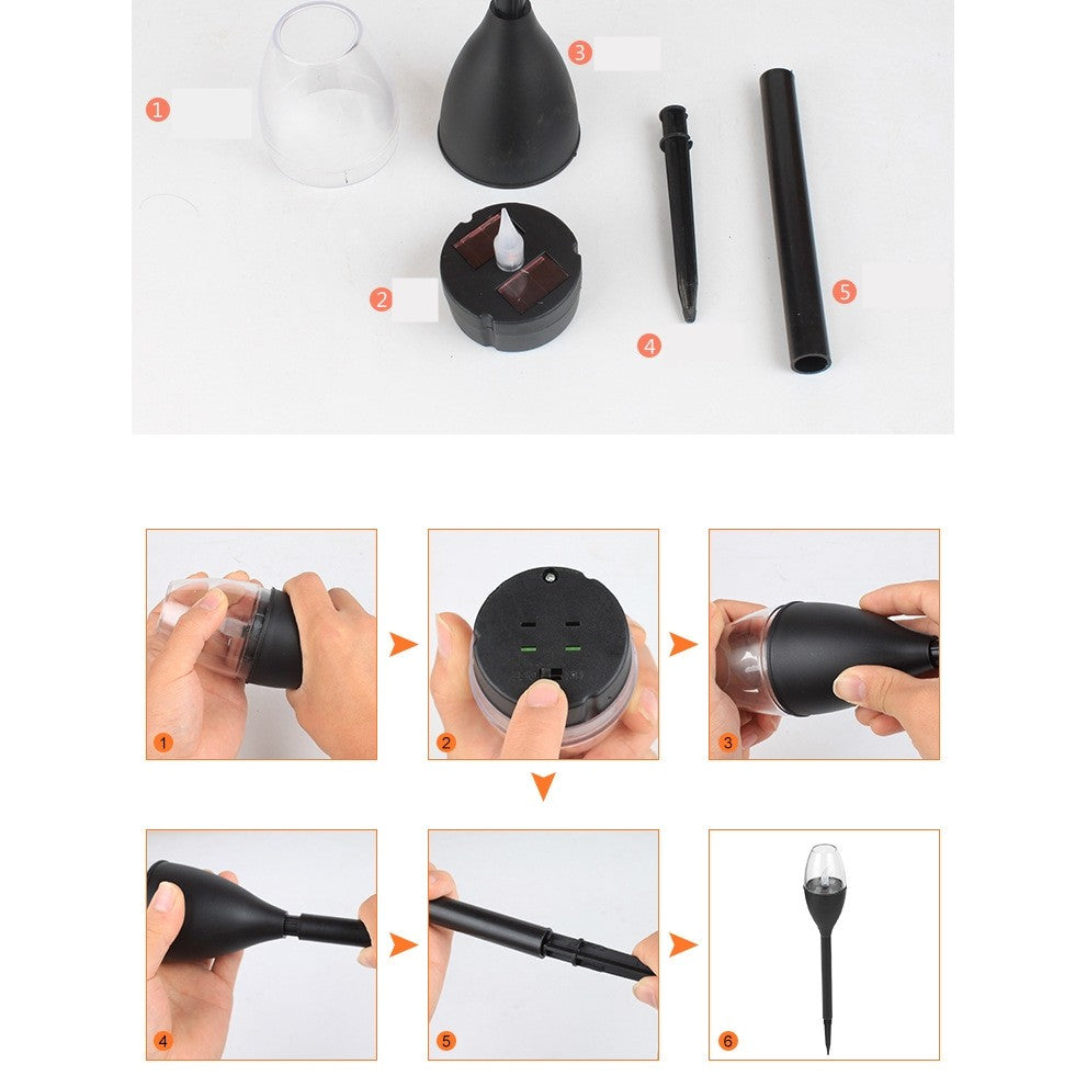 Lampa solara LED tip pahar de vin pentru gradina Flippy, inaltime 37.5 cm, efect de flacara, material PVC si ABS, 2V, 200mAh, alb rece-2