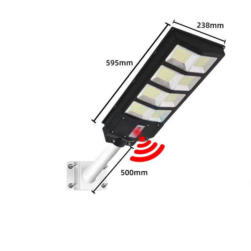 Lampa solara stradala Flippy, cu telecomanda, senzor de miscare si lumina, suport prindere, 180 LED-uri, IP65, ABS, 10AH, 200W, temperatura culoare 6500K, 59.5x23.8x6.8 cm, autonomie 10-12 ore, negru-1