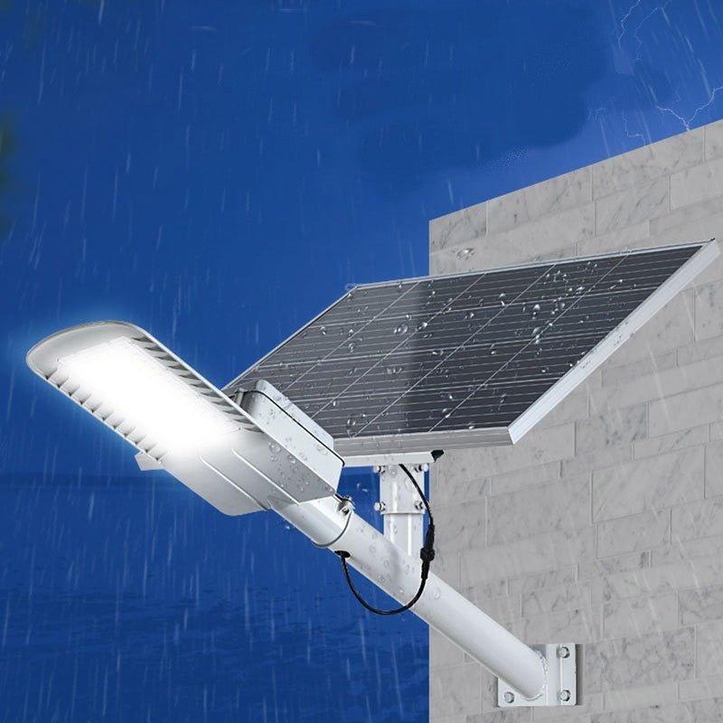 Lampa solara stradala Flippy, IP65, senzor de lumina, 60 LED-uri SMD, 2250 lm, panou 25W, putere 200W, autonomie 12-16 ore, telecomanda, montare prin fixare, pentru strada sau gradina, finisaj mat, material ABS, 51.5 x 21 x 7.5, gri-4