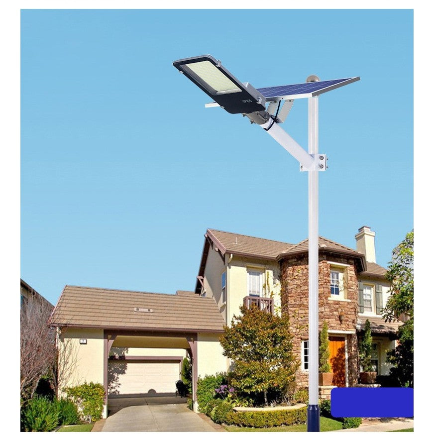 Lampa solara stradala Flippy, pentru curte sau strada, finisaj lucios, rezistent la apa, montare prin fixare, senzor lumina, baterie de litiu, IP65, lumina rece, putere 200W, autonomie 10 ore, 49 x 21 x 6.5 cm, negru-10