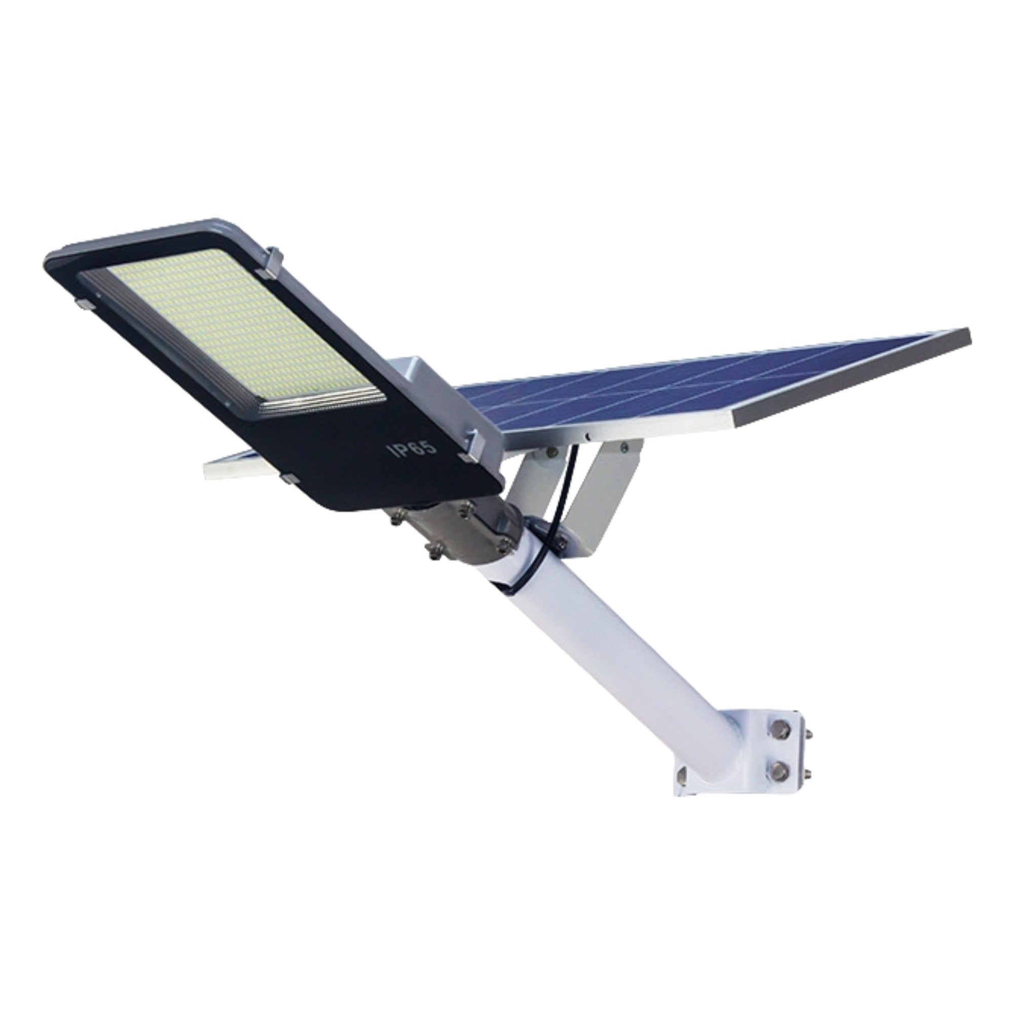 Lampa solara stradala Flippy, pentru curte sau strada, finisaj lucios, rezistent la apa, montare prin fixare, senzor lumina, baterie de litiu, IP65, lumina rece, putere 200W, autonomie 10 ore, 49 x 21 x 6.5 cm, negru-0