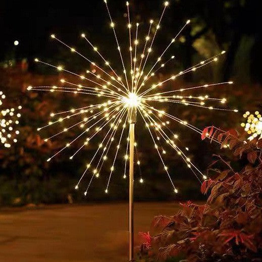 Lampa solara sub forma de artificii, 120 LED-uri, alb cald, Flippy-5