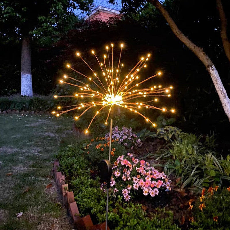 Lampa solara sub forma de artificii, 120 LED-uri, alb cald, Flippy-7