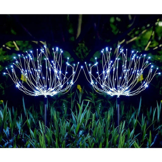 Lampa solara sub forma de artificii, 120 LED-uri, alb rece, Flippy-1