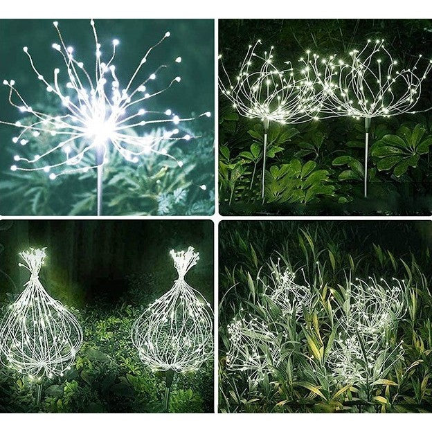 Lampa solara sub forma de artificii, 120 LED-uri, alb rece, Flippy-4