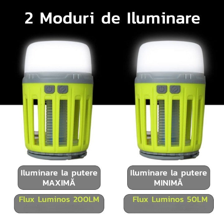 Lampă UV antiinsecte Flippy, anti muste, anti tantari, Conectare la priza prin USB, portabil, 3.7 V, 200 lumeni, 8.5 x 13.3 cm, Verde-6