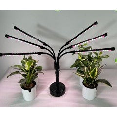 Lampa UV pentru crestere plante Flippy, conectare la retea, 30W, 6 capete, lumina mov, 108 LED-uri, ajustabila pana la 68.5 cm-0