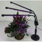 Lampa UV pentru cresterea plantelor Flippy, 3 capete, extensibila, ajustabila pana la 66.5 cm, 10W, USB, 72 LED-uri, lumina mov, timer, 9 nivele lumina-0
