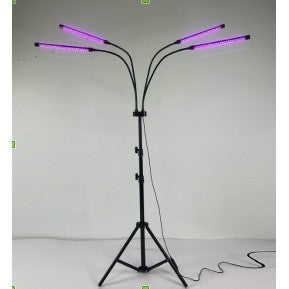 Lampa UV pentru cresterea plantelor Flippy, cu picior ajustabil pana la 2m, 4 capete, 30W, 108 LED-uri, lumina uv mov-0