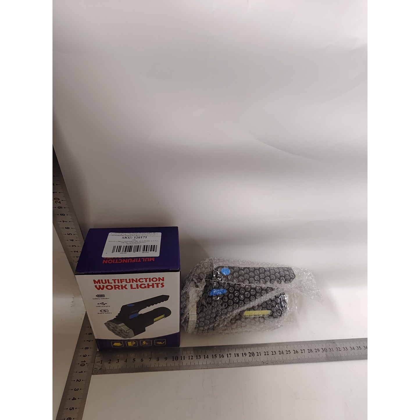 Lanterna LED Lumina Puternica, Rezistenta la Apa, Tip Proiector COB, Flippy, Lanternă Reincarcabila, USB, cu Maner pentru Drumetii, Lanterna de Urgenta, Aer Liber, 14.1 x 6.4 cm, Culoare Negru cu Comutator Albastru-7