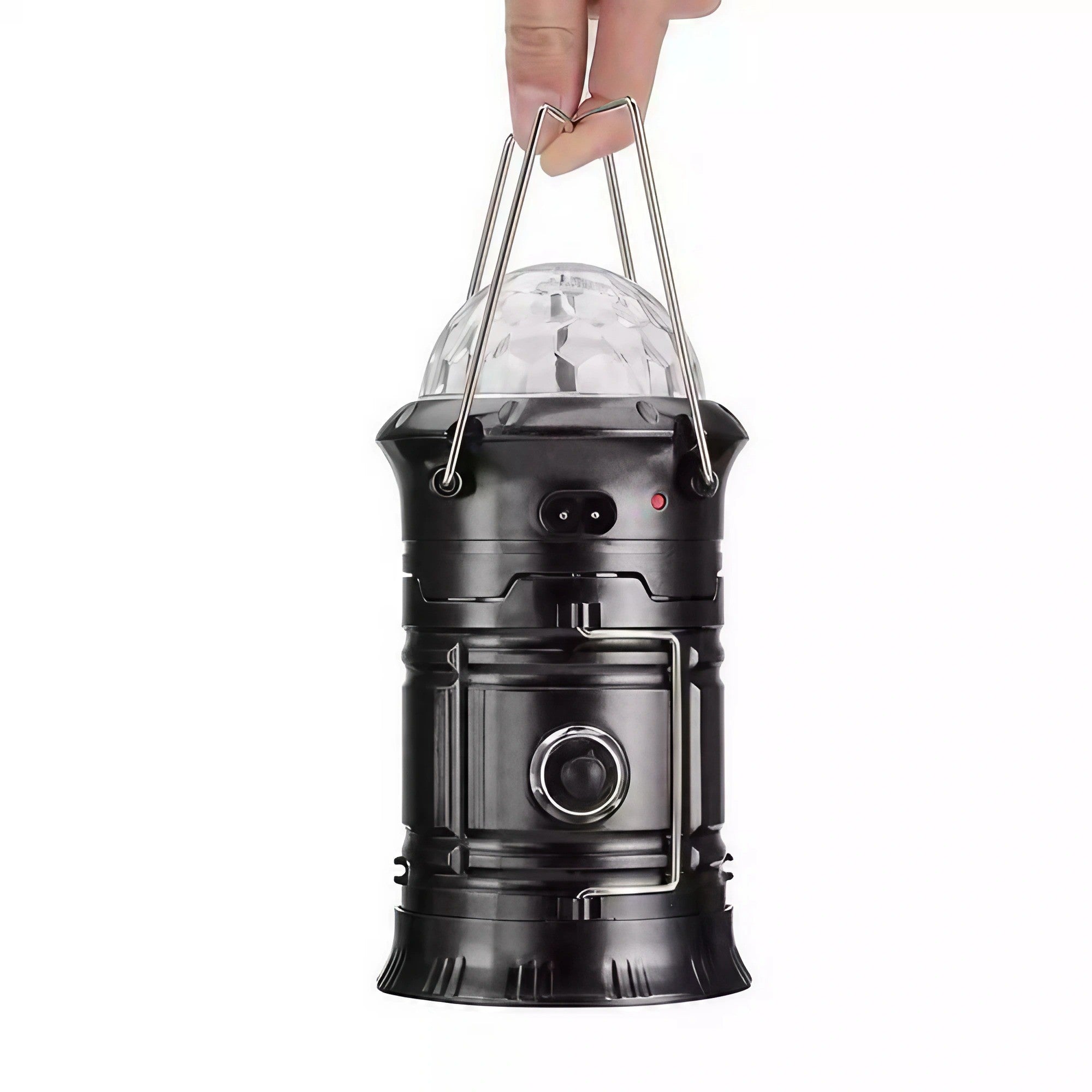 Lanternă pliabilă de camping Magic cool cu lampă disc și USB Flippy, Lanterna, Felinar, 6 LED + 1 W + 3C culori, Negru-0