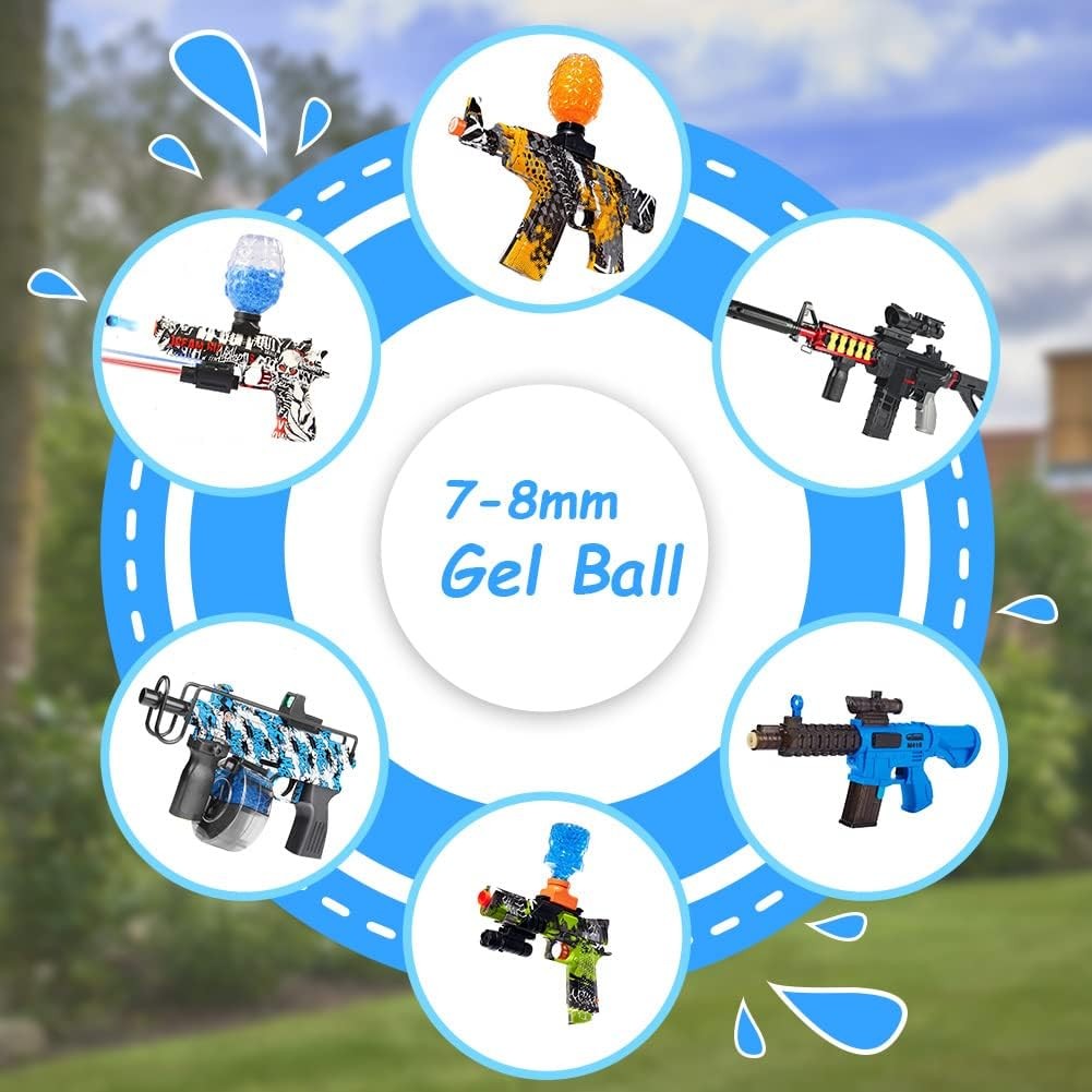 Munitie, Flippy, 20.000 Bile Gel pentru pistoale de jucarie Gel Blaster 10.5x8 mm, Albastru-3