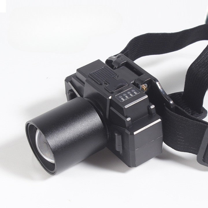 Lanterna LED de Montat pe Cap, Flippy, cu Raza Lunga de Zoom, Far Telescopic, Reglabil, Rezistent la Apa, pentru Pescuit in Aer Liber, Camping, Lumina Puternica, Lanterna, 7x4.5x6 cm, Negru-5