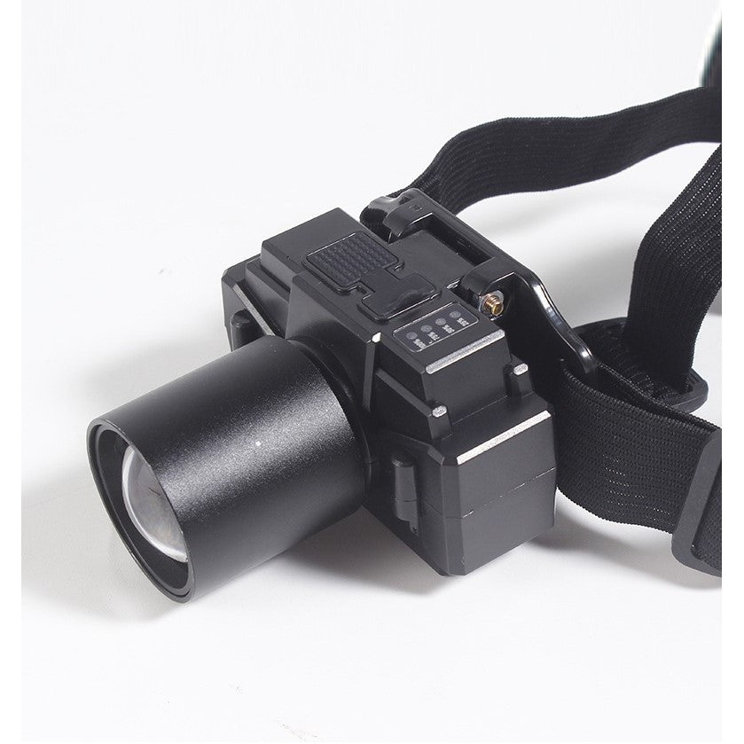 Lanterna LED de Montat pe Cap, Flippy, cu Raza Lunga de Zoom, Far Telescopic, Reglabil, Rezistent la Apa, pentru Pescuit in Aer Liber, Camping, Lumina Puternica, Lanterna, 7x4.5x6 cm, Negru-9