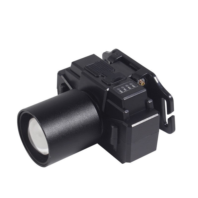 Lanterna LED de Montat pe Cap, Flippy, cu Raza Lunga de Zoom, Far Telescopic, Reglabil, Rezistent la Apa, pentru Pescuit in Aer Liber, Camping, Lumina Puternica, Lanterna, 7x4.5x6 cm, Negru-0
