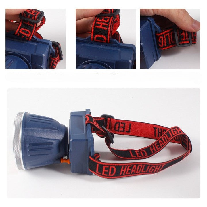 Lanterna LED de Montat pe Cap, Flippy, cu Raza Lunga de Zoom, Reincarcabila USB, Far Telescopic, Rezistent la Apa, Reglabil, pentru Pescuit in Aer Liber, Camping, Lumina Puternica, Lanterna, 7.5x5.8x5.5 cm, Albastru-2