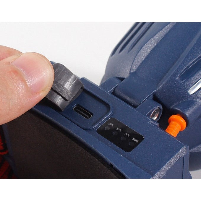 Lanterna LED de Montat pe Cap, Flippy, cu Raza Lunga de Zoom, Reincarcabila USB, Far Telescopic, Rezistent la Apa, Reglabil, pentru Pescuit in Aer Liber, Camping, Lumina Puternica, Lanterna, 7.5x5.8x5.5 cm, Albastru-5