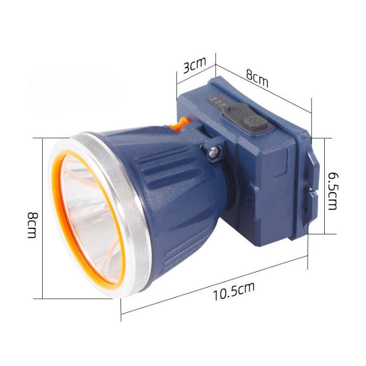Lanterna LED de Montat pe Cap, Flippy, cu Raza Lunga de Zoom, Reincarcabila USB, Far Telescopic, Rezistent la Apa, Reglabil, pentru Pescuit in Aer Liber, Camping, Lumina Puternica, Lanterna, 10.5x8x6.5 cm, Albastru-3