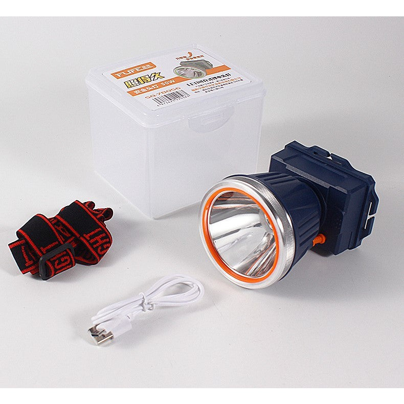 Lanterna LED de Montat pe Cap, Flippy, cu Raza Lunga de Zoom, Reincarcabila USB, Far Telescopic, Rezistent la Apa, Reglabil, pentru Pescuit in Aer Liber, Camping, Lumina Puternica, Lanterna, 10.5x8x6.5 cm, Albastru-6