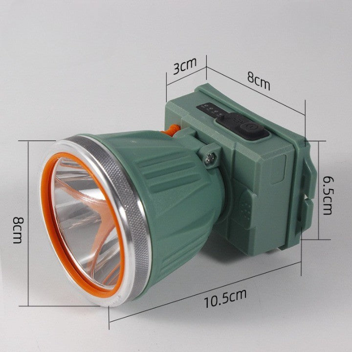 Lanterna LED de Montat pe Cap, Flippy, cu Raza Lunga de Zoom, Reincarcabila USB, Far Telescopic, Rezistent la Apa, Reglabil, pentru Pescuit in Aer Liber, Camping, Lumina Puternica, Lanterna, 10.5x8x6.5 cm, Verde Inchis-2