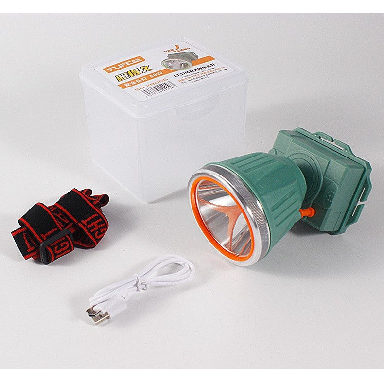 Lanterna LED de Montat pe Cap, Flippy, cu Raza Lunga de Zoom, Reincarcabila USB, Far Telescopic, Rezistent la Apa, Reglabil, pentru Pescuit in Aer Liber, Camping, Lumina Puternica, Lanterna, 10.5x8x6.5 cm, Verde Inchis-4