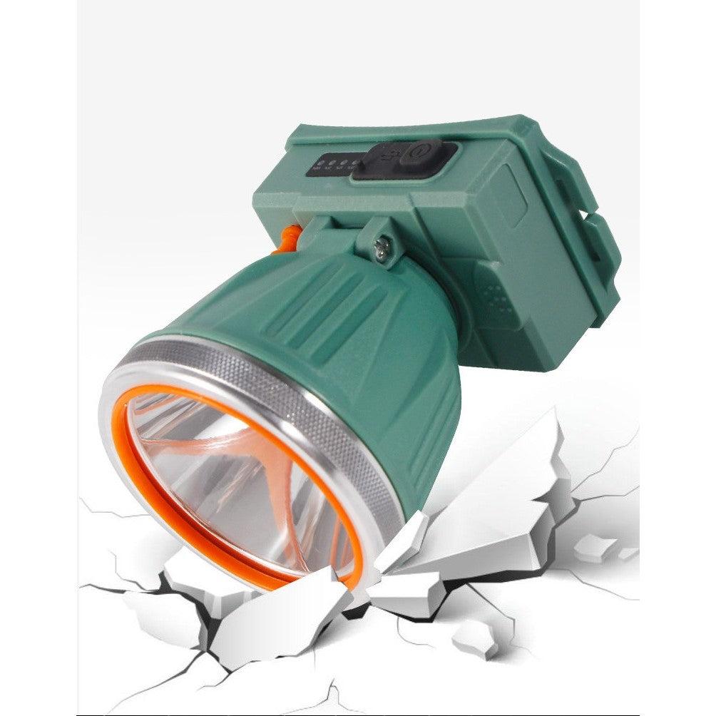 Lanterna LED de Montat pe Cap, Flippy, cu Raza Lunga de Zoom, Reincarcabila USB, Far Telescopic, Rezistent la Apa, Reglabil, pentru Pescuit in Aer Liber, Camping, Lumina Puternica, Lanterna, 10.5x8x6.5 cm, Verde Inchis-5