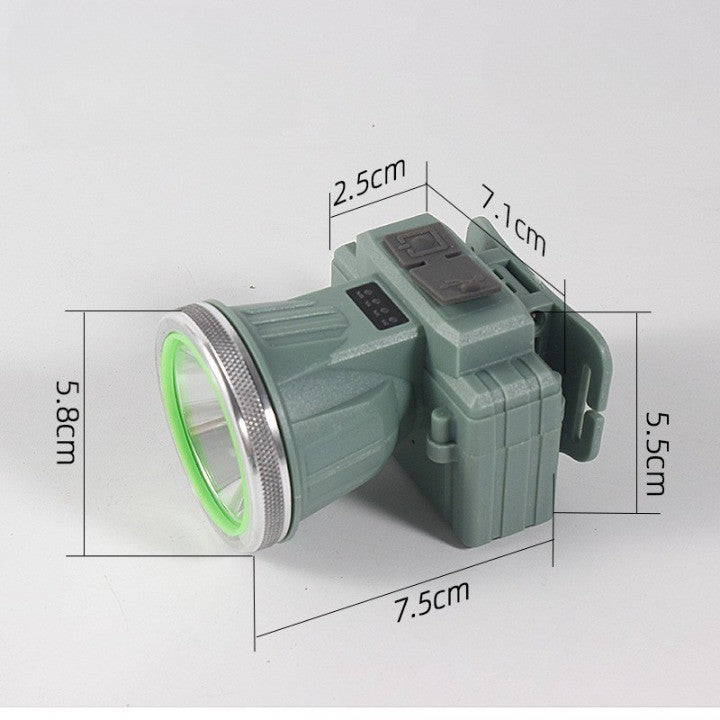 Lanterna LED de Montat pe Cap, Flippy, cu Raza Lunga de Zoom, Reincarcabila USB, Far Telescopic, Rezistent la Apa, Reglabil, pentru Pescuit in Aer Liber, Camping, Lumina Puternica, Lanterna, 7.5x5.8x5.5 cm, Verde-2