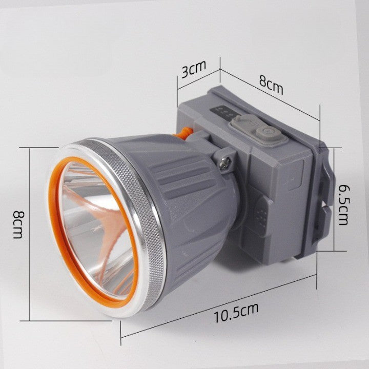 Lanterna LED de Montat pe Cap, Flippy, cu Raza Lunga de Zoom, Reincarcabila USB, Far Telescopic, Rezistent la Apa, Reglabil, pentru Pescuit in Aer Liber, Camping, Lumina Puternica, Lanterna, 10.5x8x6.5 cm, Gri-2