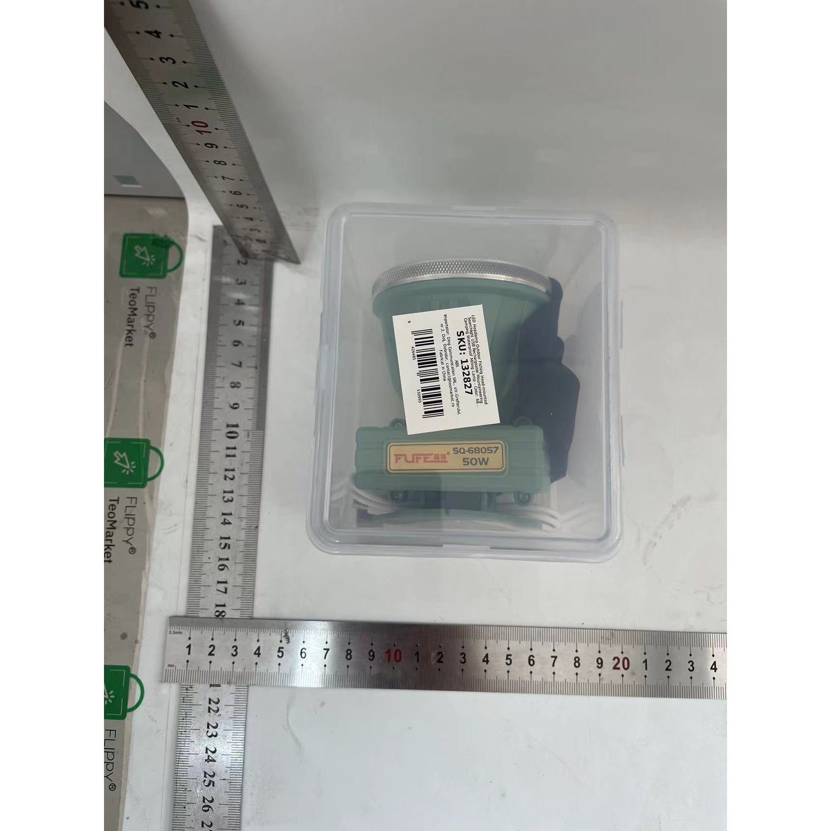 Lanterna LED de Montat pe Cap, Flippy, cu Raza Lunga de Zoom, Reincarcabila USB, Far Telescopic, Rezistent la Apa, Reglabil, pentru Pescuit in Aer Liber, Camping, Lumina Puternica, Lanterna, 10.5x8x6.5 cm, Verde Inchis-1