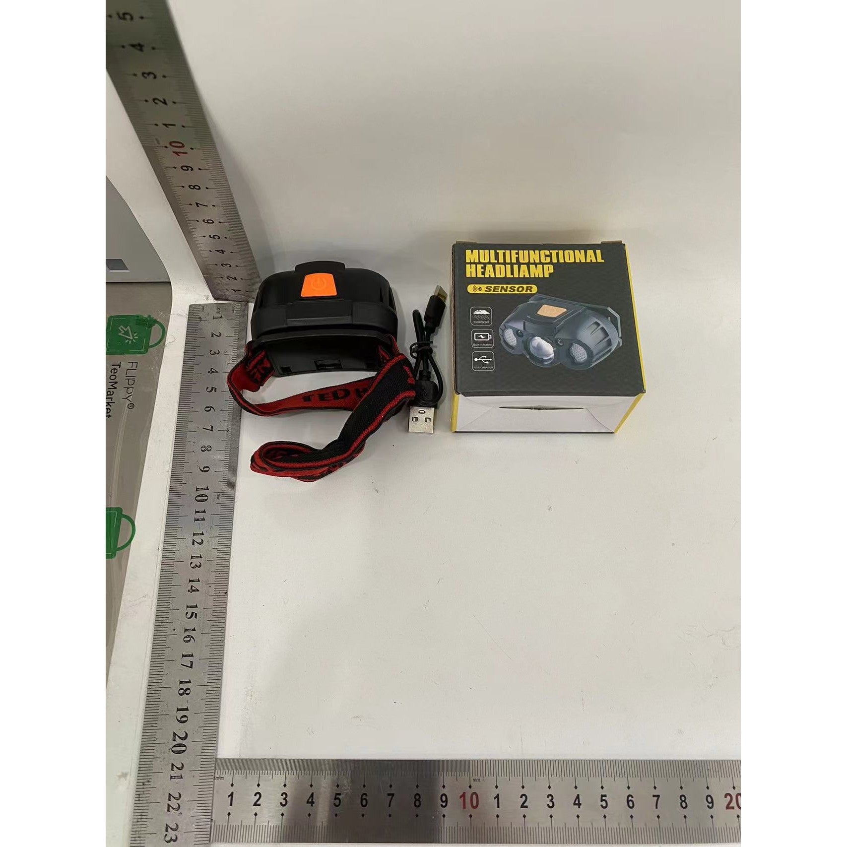 Lanterna pentru Cap, Flippy, Multifunctionala, Neagra-1